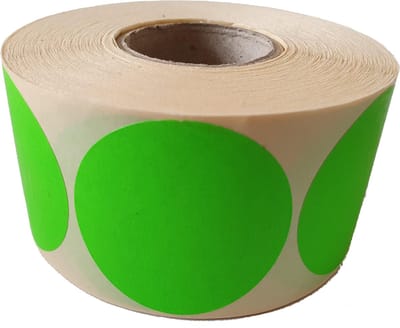 Blanco etiketten op rol - 50 mm rond - groen radiant