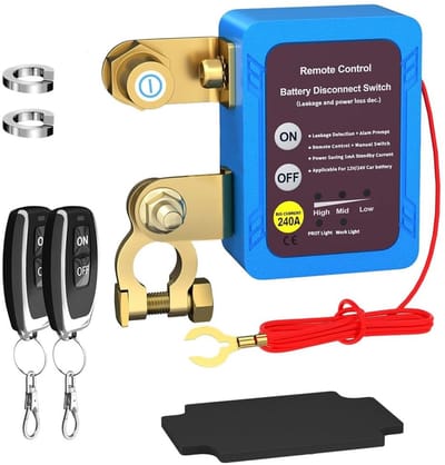 Dailygoods - Dailygoody - Afstandsbediening Accu Scheidingsschakelaar - Voorkom Accu Ontlading - Platte Installatie - Handmatig en Afstandsbediening - Voor Auto Vr