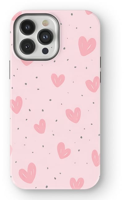 Tough Hoesje met Hartjes geschikt voor iPhone 13 Pro Max | Little Love Tough Case Geschikt voor Mag | Hartjes Print Backcover geschikt voor iPhone 13 Pro Max Pink Blush