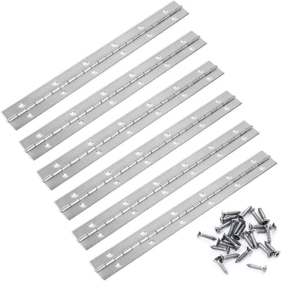 Robuuste 30 cm piano scharnieren set van 6, roestvrij staal voor kastdeuren, meubels en meer, veelzijdig als scharnierband en deurbevestiging