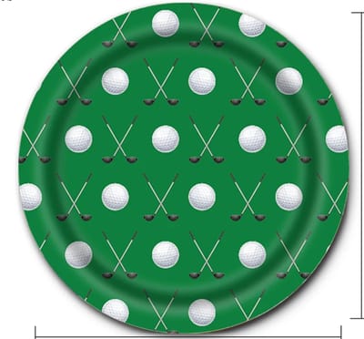 16 kartonnen bordjes Golf groen - golf - sport - bord - feest - party - golftoernooi - golfevenement - decoratie - golfwedstrijd - golfparty