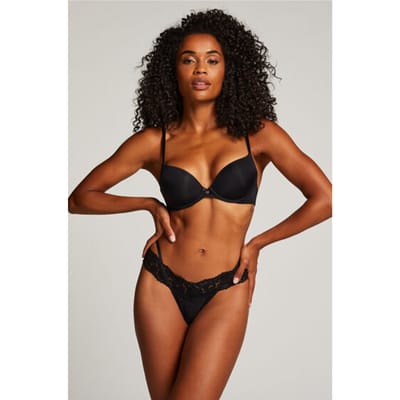 Hunkemöller Dames Lingerie String Elliena - Zwart - maat XS