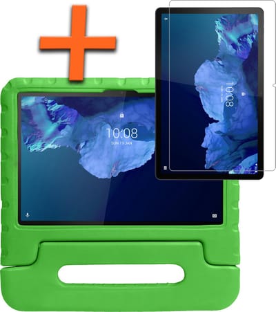 Hoesje - Geschikt voor Lenovo Tab P11 - Met Screenprotector - Kinderhoes Shockproof Bumper - Kidsproof Case - Tablet Hoes - Kinder Hoes Cover - Groen
