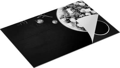Chefcare Inductie Beschermer Bord met Groentes - Salade - Zwart Wit - 80x50 cm - Afdekplaat Inductie - Kookplaat Beschermer - Inductie Mat