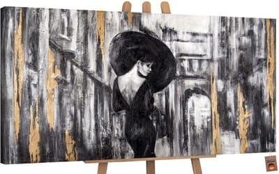 Canvas schilderij groot handgeschilderd filmstrip cinema abstract – YS-Art Gallery – Stijlvolle wanddecoratie voor woonkamer – Modern schilderij voor kantoor en hal