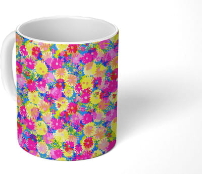Mok - Koffiemok - Bloesem - Zomer - Regenboog - Bloem - Design - Mokken - 350 ML - Beker - Koffiemokken - Theemok
