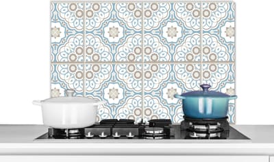 Spatscherm keuken 80x55 cm - Kookplaat achterwand Bloemen - Portugal - Design - Muurbeschermer - Spatwand fornuis - Hoogwaardig aluminium