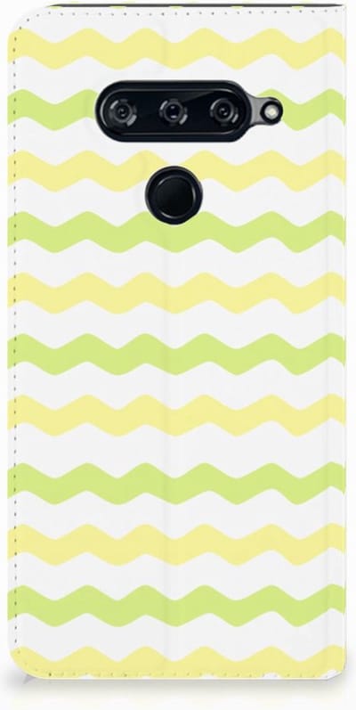 LG V40 Thinq Hoesje met Magneet Waves Yellow
