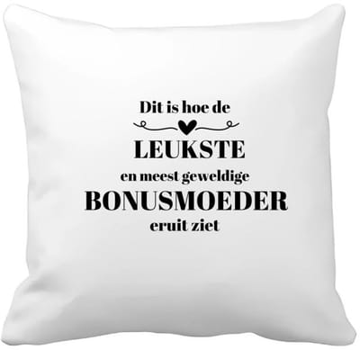 Akyol - dit is hoe de leukste en meest geweldige bonusmoeder eruit ziet Kussen hoes - Mama - meest leukste bonusmoeder - moeder cadeautjes - moederdag - verjaardag - geschenk - kado - moeder artikelen - 40 bij 40 cm