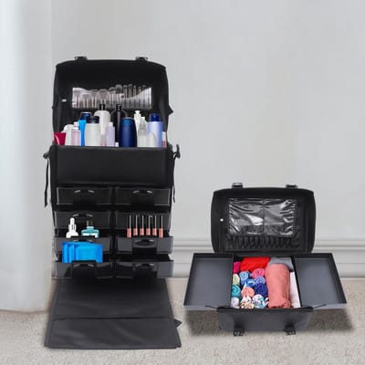 Visagie Koffer - Cosmetica Koffer - Kapperskoffer - Make-up Koffer met Verstelbare Vakken – cosmeticabeheer