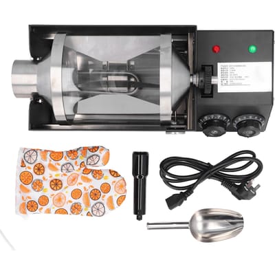 Koffiebonenbrander Instelbare Temperatuur Automatische Glazen Koffiebonenbakker met Timer voor Sojabonen Sesam L
