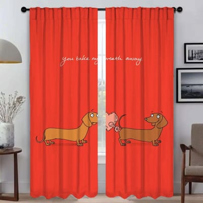Teckel Scheidingsgordijnen voor Woonkamer Gordijn voor Kamer 2 Panelen Halloween Decoratie Interieur Gordijnen Jaloezieën Keuken W50xH70cmx2pcs-CL
