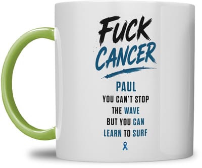 MOK | FUCK CANCER | GOLF WATERVERF DESIGN | GEPERSONALISEERD MET NAAM | LICHT GROEN