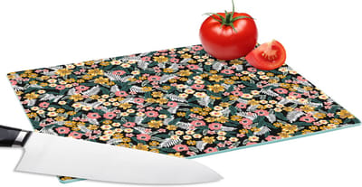 Glazen Snijplank - 28x20 - Bloemen - Regenboog - Patronen - Snijplanken Glas