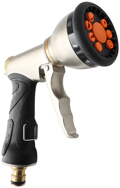 Spuitpistool Voor Tuinslang - 9 Standen - Met Verstelbare Sproeikop - Sproeikop Tuinslang - Sproeier voor Tuin - rvs - Spuitpistool - Voor Auto Wassen, Tuinirrigatie, Huisdier Wassen, Schoonmaken