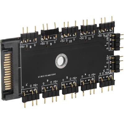Hub Diviseur 11 Voies Interface 3 broches ARGB Extendeur Contrôleur LED RGB Accessoires Interface 5V SATA black