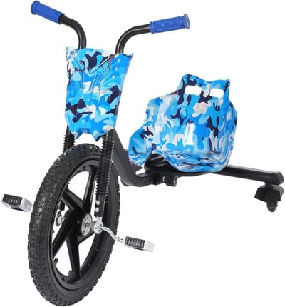 Kinder Drift Scooter - Driewieler Trike - Buiten Spelen - 360 Graden Driften - Max 80 kg - Blauw Camouflage