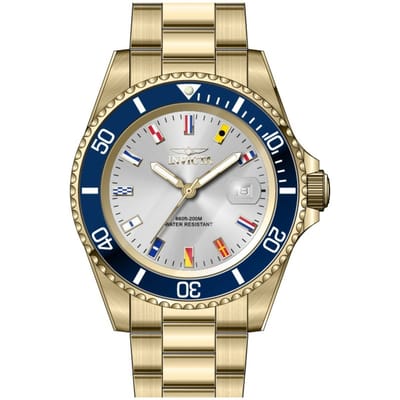 Invicta Pro Diver 49886 Heren Horloge - Quartz Uurwerk - Roestvrij Staal met zilveren Wijzerplaat - 40mm