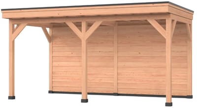 Douglas overkapping, 500 x 250, Met achterwand, Westwood Comfort Basic
