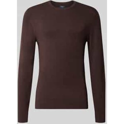Gebreide pullover met geribde ronde hals