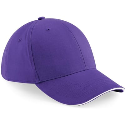 Beechfield Volwassenen Unisex Athleisure Cotton Baseball Cap (Paars/Wit)