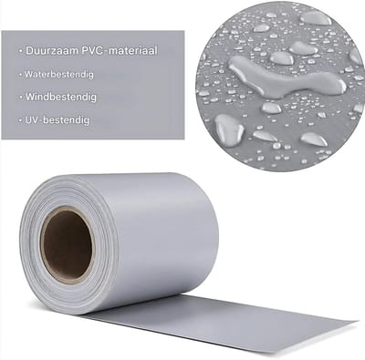 Happyment Privacy strip - Net schutting - Zichtbreeknet deluxe - Zichtdoek - Windbreekgaas - 50m x 19cm - Grijs