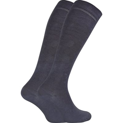 Set van 2 kniehoge bamboesokken met patroon voor dames - Grijs