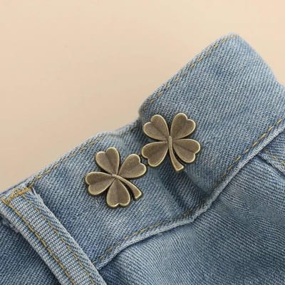 Four Leaf Clover Tightener Verstelbare taillegesp voor jeans, geen naaien vereist Knopregelaar voor broeken en rokken Taille