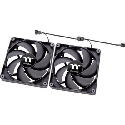 Thermaltake CT120 - Ventilator Koeler voor PC - 2x120mm - Stil - PWM 500-2000 RPM - Modulair - Zwart