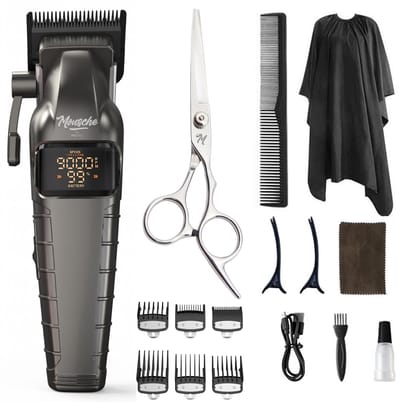 Tondeuse Mannen Hoofdhaar 9100 RPM - Kappersset 20 Delig - Trimmer voor Hoofd & Baard - Haartrimmer Set met Kappersschaar