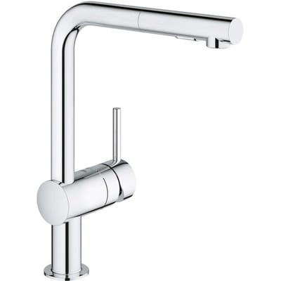 GROHE Minta Keukenkraan - Hoge draaibare L-uitloop - Met uittrekbare handdouche - Chroom