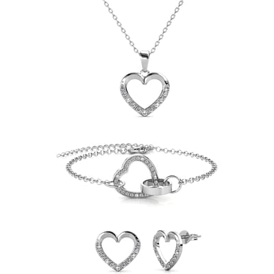 Locked Heart Lovett Twee sets - Zilver en kristal