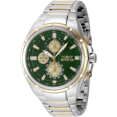 Invicta Sea Vulture 49084 Herenhorloge - Quartz Uurwerk - Roestvrij Staal met Groene Wijzerplaat - 46 mm