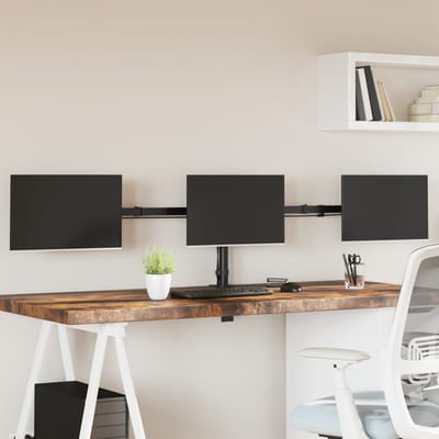 vidaXL - Monitorstandaard - drieubbel - VESA - 75/100 - mm - staal - zwart