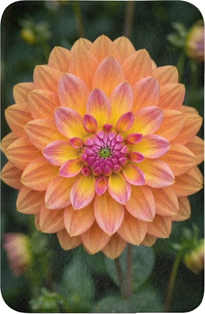 WC mat 40x60 cm - Antislip - Dahlia - Bloem - Oranje - Toiletmat - Vloermat - Douchemat - Toilet tapijt - Toiletmatten
