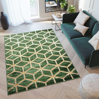 Tapiso Turmalin Vloerkleed Groen Woonkamer Laagpolig Tapijt Maat- 120x170