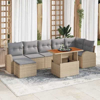 vidaXL - Tuinbank - Set - 8 - st - beige - en - lichtgrijs