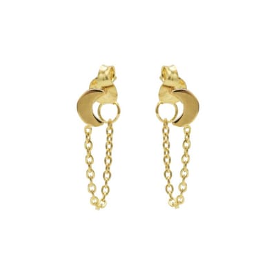 Karma Oorbellen Chain Moon Goud