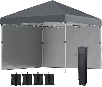 Partytent opvouwbaar - Paviljoen - 3x3 m - Easy up - Waterdicht - met Zijwanden - Weerbestendig - Donkergrijs