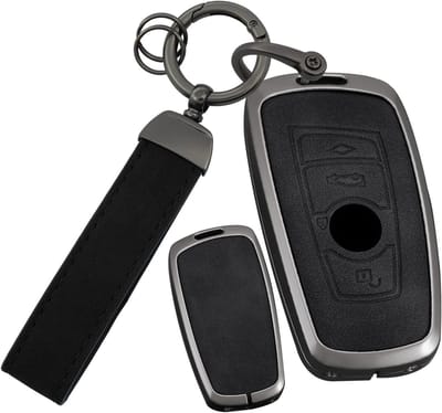 Leren sleutelcover voor BMW, beschermhoes voor autosleutels, sleutelhanger, geschikt voor verschillende modellen zoals X1, X3, X5, 1 Serie en 3 Serie