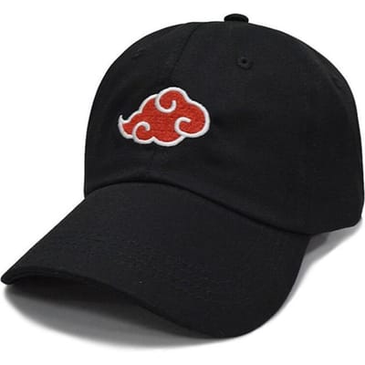 Gewassen Cowboy Daddy Hat Akatsuki Logo Anime Naruto Daddy Hat Uchiha Familie Logo Geborduurde Baseball Cap Zwarte Stretch Cap zwart