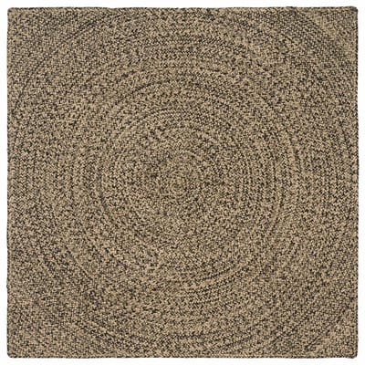 vidaXL - Gebied - Tapijt - Naturel - en - Zwart - 120 - x - 120 - cm - Jute