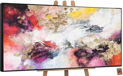 Canvas schilderij groot handgeschilderd heldere tuin tuin bloemen – YS-Art Gallery – Frisse wanddecoratie voor woonkamer – Modern schilderij voor slaapkamer en hal