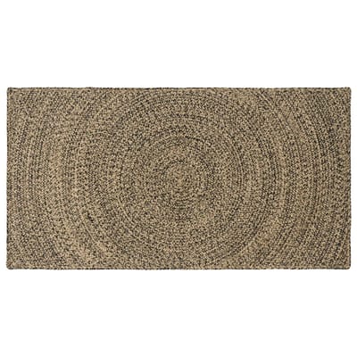 vidaXL - Gebied - Tapijt - Naturel - en - Zwart - 80 - x - 150 - cm - Jute