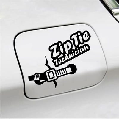 Bumpersticker - Zip Tie Technician - 11,2 X 14,8 - Zwart