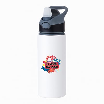 Hacebo® - Papa cadeau - waterfles met rietje zwart - Papa - Vader cadeau - met opdruk - Vader cadeau - Vader cadeautjes - Vaderdag cadeau - Vader cadeautjes verjaardag - liefste papa - papa - Leuk kado om te geven - water fles - 650ML