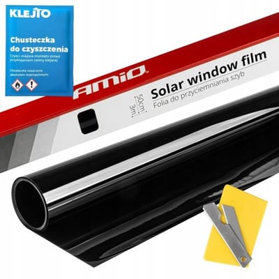 AMiO Auto Raamfolie Tint Vinyl Zwart 75x300cm (5%) – Zwarte Ramenfolie voor Zonwering en Privacy met Tool