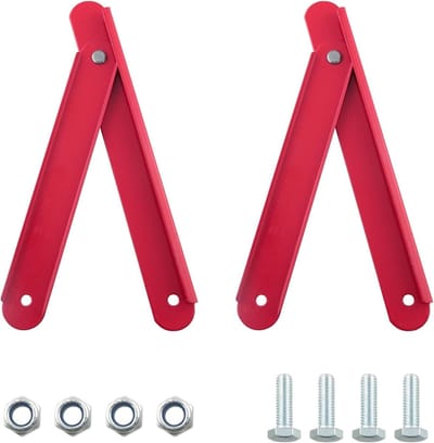 Ladder Scharnier Set - Ladderonderdeel Steigerbeslag - Ladder Reparatie - Verstevigd Metaal - 2 stuks - Rood