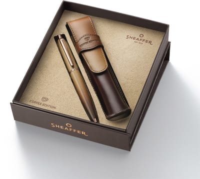 Sheaffer Balpen Giftset - VFM Coffee ed. Matt brown - lederen penetui - SF-G2942851-6