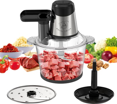 Royal Swiss® Hakmolen - Food Chopper –1000W – 3Liter – RVS – 2 Snelheden – 4 Messen